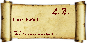 Láng Noémi névjegykártya
